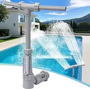 Swimming Pool Fountain Telescopic Waterfall - Above Ground/Inground Pools, Dual Spray Sprinkler, Tube Length Adjustable 15-22", Pond Water Cooler & Relaxation, Pool SPA Accessories, Kids Fun on Summer