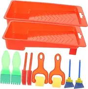 Sponge Painting Brush Set for Boys and Girls 5pc Art Drawing Tools Tray for DIY Coloring