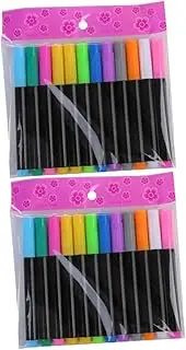 Veemoon 1 Set 2pcs Liquid Chalk Paint Pen LED Fluorescent Board Pen Wipe Traceless Watercolor Pen Plastic