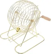 BRIGHTFUFU Metal Frame Bingo Cage Hand Cranked Bingo Ball Holder Lightweight Compact Perfect for Boys and Girls