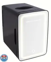 FRIGIDAIRE Mini Personal Fridge Cooler, LED Lighted Mirror, 6.5L Capacity, 9