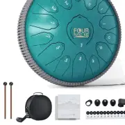 Ethereal 13-Inch Steel Tongue Drum - 15 Notes with Travel Bag & Music Score