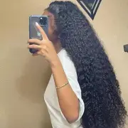 Deep Wave Lace Frontal Wig 13x4 13x6 Transparent Pre Plucked Remy 34 Inch Curly