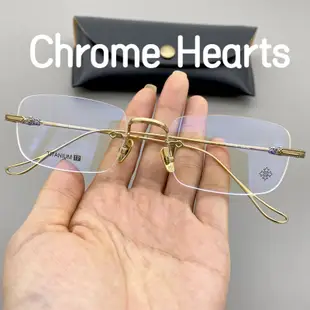 【TOTU眼鏡】醋酸纖維眼鏡 金屬框眼鏡 Chrome Hearts 克羅星 新款眼鏡框架 王一博同款無框斯文金絲邊純鈦