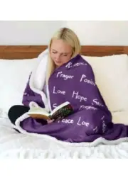 WOLF CREEK BRAND COMPASSION BLANKET GRAY 65X50 Strength Courage Super Soft Warm