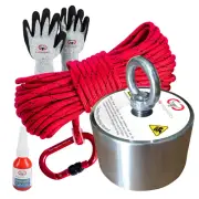 Boss 360° Magnetic Fishing Kit with 65ft Rope, Carabiner, Gloves & Threadlocker