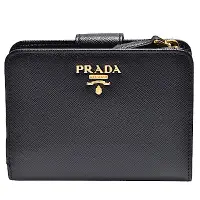 在飛比找Yahoo奇摩購物中心優惠-PRADA SAFFIANO METAL經典金色金屬浮雕LO