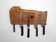 Wood Wall Knife Holder Blue Resin Infused Big Sur Walnut Strong Magnetic L@@k