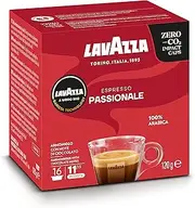 Lavazza, A Modo Mio Espresso Passionale, 16 Coffee Pods, 100% Arabica, Warm and Inviting Taste, Intensity 11/13, Dark Roasting, 1 Pack of 16 Coffee Pods