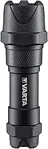Varta Indestructible F10 Pro 6 Watt LED Torch/Work Light, incl. 3X AAA Longlife Power Batteries, Waterproof and dust-Resistant, absorbs Impact, anodised Aluminium casing, Black