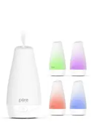 New Pure Enrichment PURESPA Essential Oil Diffuser 7 Hr Ionizer Color LED Lights