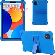 SeZhuoL Case for Redmi SE 8.7'' 2024, Shockproof Soft Silicone Tablet Cover with PC Stand for Xiaomi Redmi SE 8.7'' 2024 Cover (Blue)