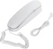 White OF-990 Slimline Telephone Wall-Mountable Basic Corded Telephone No AC Power Required, Corded Home Phone