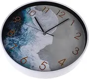 PAMINGONO Outdoor Wall Clock Stylish Hanging Clock Sea Wall Clock Beach Wall Clock Plastic Wall Mounted Clock Large Outdoor Clock Bedroom Wall Clock Wall Hanging Clock Stylish Clock