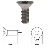 M3X22MM .5 THREAD PITCH TITANIUM COUNTERSUNK BOLT GRADE 5