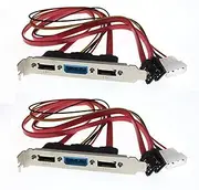 Mellisso 2X PC DIY SATA to ESATA and 4Pin IDE Molex Power PCI Bracket Slot Cable Full-Height Profile for External Hard Drive