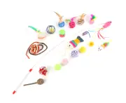 20 Pcs Funny SMouse Rat Feather Ball Pets Cat Scratch Teaser Play Interactive Toys Set