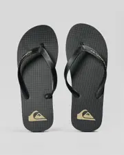 [Quiksilver] Quiksilver Men's Moncata Core Flip Flops Slippers in Black/Tan Size 11 11 Black/Tan