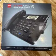 RCA 2 Line Corded Speakerphone Telephone Business Model 25201RE1-A Black W/Box