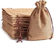 Tendwarm 20 Pcs 6x8 Inch Linen Burlap Bags with Drawstring Reusable Grocery Craft Gift Bags for Christmas Birthday Wedding Party