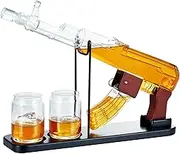 Kollea Gifts for Men Dad, 17.6 Oz Whiskey Decanter Set with 3 Oz Detachable Liquor Dispenser 6.75 Oz Glasses, Unique Mens Birthday Gift Ideas for Valentine's Day, Funny Military Retirement Present, BGS002
