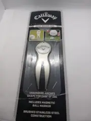Callaway Golf Stainless Steel Divot Repair Tool with Magnetic Ball Marker