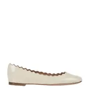 scallop-edge ballet flats 35 White