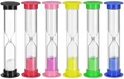 6PCS Sand Timer,2 Minutes Plastic Hourglass Timer,Colorful Sandglass Hourglass Sand Clock Timer for Kids Games Classroom Home Office Kitchen