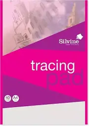 Silvine A4 Everyday Tracing Pad. 40 Sheets of Quality Lightweight Tracing Paper
