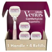 Venus Comfortglide Olay Women's Razor with Rose Gold Handle + 4 Refills