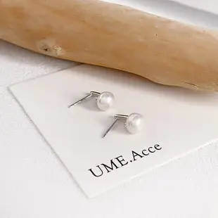 全純銀耳環 天然珍珠耳環【UME】S925純銀耳環 珍珠耳環