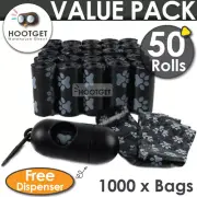 1000 X Pet Dog Puppy Poo Poop Bag Waste Disposable Clean Up Plastic Printed Bags