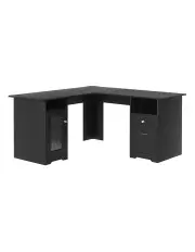 [Artiss] L-shaped Home Office Computer Desk With Storage in Black