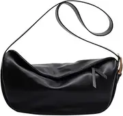 [Mudono] Crossbody Bag for Women Large Leather Shoulder Purse Casual Hobo Crossbody Handbag Lightweight Crescent Satchel