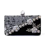 High Quality Women Diamond Patchwork Evening Bag Handmade Flowers Wedding Dinner Bag