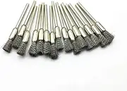 15 Piece Steel Wire Wheel Brush Set Polishing Cleaning Rotary Tool Buffing Brush Full Kit for Dremel Rotary Tools, 3 Types, Silver