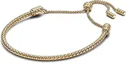 [PANDORA] Moments 563090C00-2 Sterling Silver Slide Clasp Rivet Bracelet with Gold-Plated Alloy Compatible Moments Charms Size: 28 cm, 28 cm, Sterling Silver, No gemstone