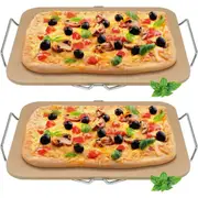 Avanti 2 Pack Rectangular 38cm Pizza Stone W / Rack