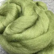 Colonial Wool Top Roving Apple Green Spinning Mohair More 82g 2.9 oz Felting
