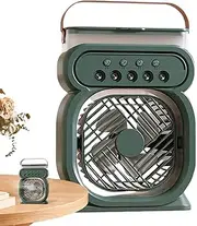 Portable Misting Fan | Portable Air Conditioner Fan with Mist | Nighttime Cooling Appliance Adjustable 7 Colors Night Light 450ml Water Tank for Travel, Camping, Cruise