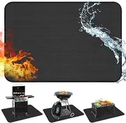 Large Fireproof Grill Pad 165x122CM Oil-Proof Waterproof Grill Mat Insulation Pad Double-Sided Fireproof Indoor Fire Pit Mats for Under Fire Pit Fireplace BBQ Grill Floor Pad for Patio Deck Protector