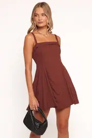 [PUP14] Caitlin Mini Dress - Cognac 4 Brown