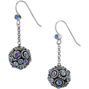 NWT Brighton HALO SPHERE Ball Tanzanite Blue Purple Crystal Earrings MSRP $68