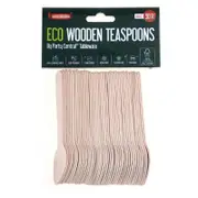 50x Eco Wooden Teaspoons Biodegradable Naturural Eco Friendly Food Mini Spoon