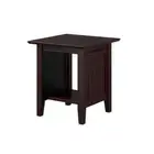 AFI End Table 22-in Nantucket Bead Board Design Square Solid Hardwood Espresso