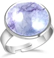 [FVQL] Adjustable Ring for Girls, marble pattern, 0.67inch/1.7cm, Glass, glass
