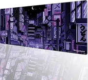 Ningchuya Desk Mat, Large Extended Gaming Mouse Pad 27.6x11.8 in, Sturdy Non-Slip Rubber Base with Stitched Edges, Computer Keyboard Pad Mat for Gaming, Office & Home (7030 JPStreetAU)