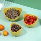 3 Pcs Stackable Snack Plate Large Capacity Serving Tray Fruit Bowl Peanut