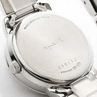 agnes b. 環遊世界 法國三眼計時鋼帶腕錶-黑/33mm (BYU061P1 / V33J-0ALAN)