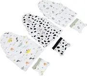 Vaguelly 3Sets Cotton Newborn Swaddle Sleep Sacks with Hats Soft Girl Boy Blankets for Secure Swaddling Comfortable Sleep Full Body Coverage Nursery